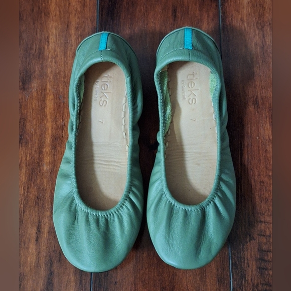 Tieks by Gavrieli Women's Olive Green Leather Slip On Fold-Up Ballet Flats Sz 7 - Picture 2 of 7